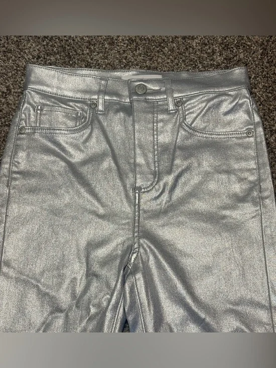 LOFT Metallic Silver Slim Jeans - Picture 5 of 12